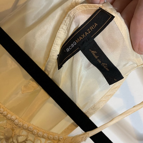 BCBGMaxAzria Dip Dye Ombre Beaded Silk Halter - Picture 4 of 7